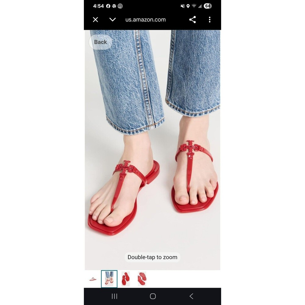 NWOB Tory Burch Roxanne Red Jelly Sandal Thong Beach Pool 4th Of July Size 10